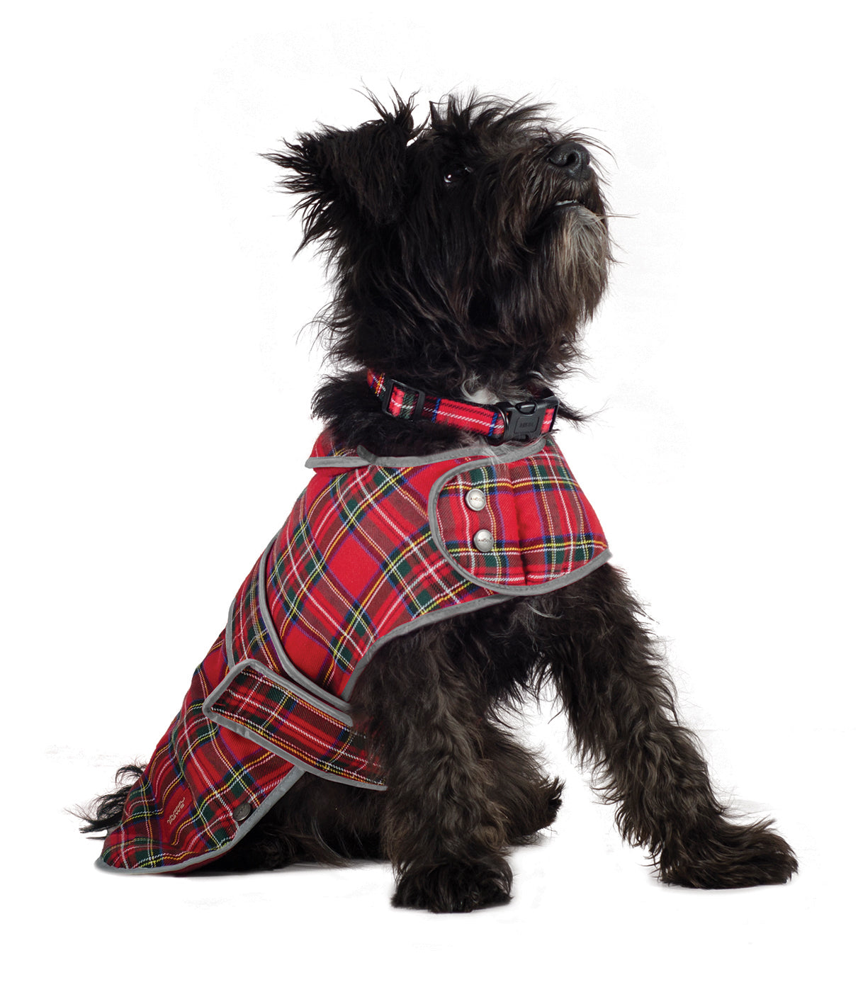 Muddy Paws Highland Tartan Coat Red Medium