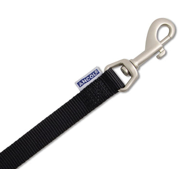Viva Nylon Padded Snap Lead Black 25mm X1m