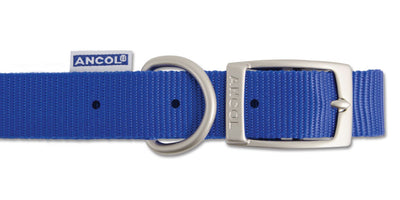 Viva Nylon Buckle Collar Blue 15mm X28-36cm Sz3
