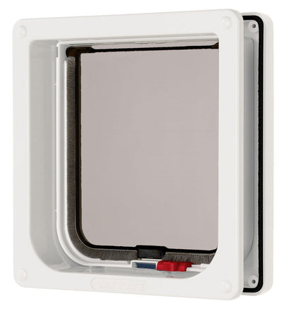 Lockable Cat Flap & Liner White 16.5x17.4cm