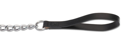 Heritage Chain Lead With Leather Handle Xheavy Black 80cm