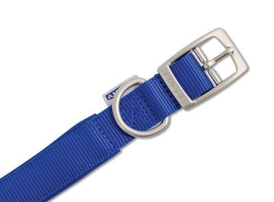 Viva Nylon Padded Buckle Collar Blue 19mm X35-43cm Sz 4