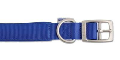 Viva Nylon Padded Buckle Collar Blue 19mm X35-43cm Sz 4
