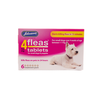 4fleas Tablets - Small Dogs & Puppies Upto 11kg 6 Tablets