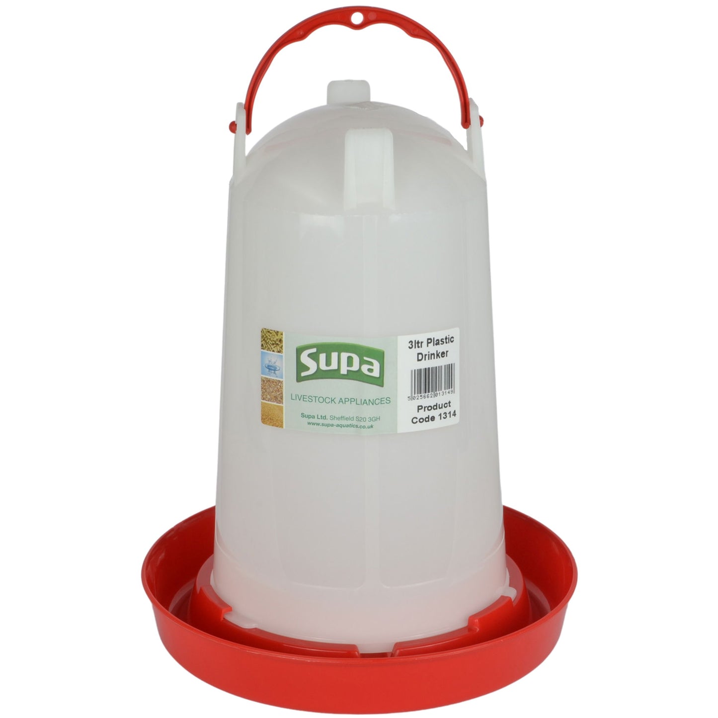 Supa Poultry Drinker Red & White 3ltr