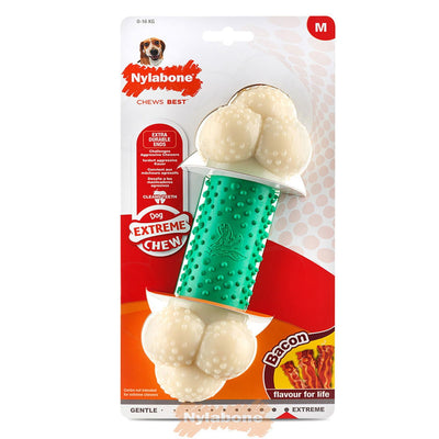 Nylabone Extreme Chew Double Action Bone Bacon Medium