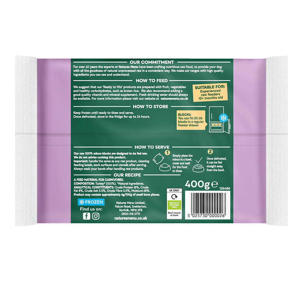 Natures Menu Ready to Mix Turkey 400g