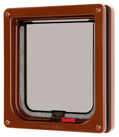 Lockable Cat Flap Brown 16.5x17.4cm