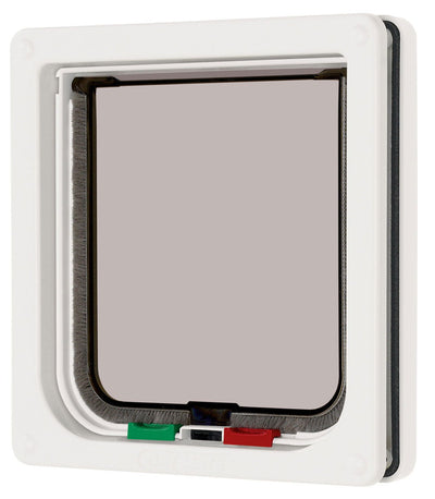 4 Way Locking Cat Flap White 16.5x17.4cm