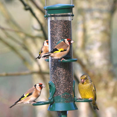 Cj Defender Metal Nyjer Feeder Green 4 Port Sml 20cm