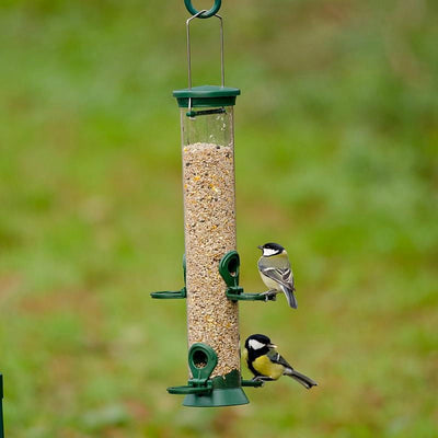 Cj Challenger Plastic Seed Feeder Green 4 Port Med 35cm
