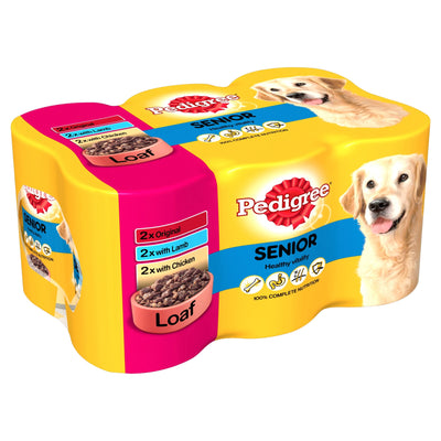 PEDIGREE Senior Wet Dog Food Tins Meat in Loaf 6 x 400g