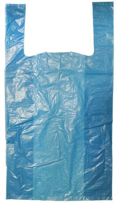 Recycled Plastic Carrier Bag Blue 11x17x21"