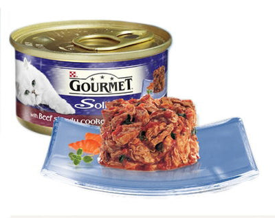 Gourmet Solitaire Can With Beef In Tomato Sauce 85g