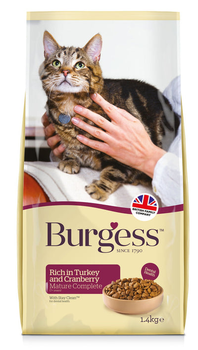 Burgess Mature Cat Turkey & Cranberry 1.4kg