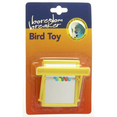 Boredom Breaker Budgie & Canary Perch Mirror W/beads
