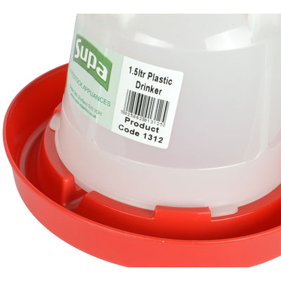 Supa Poultry Drinker Red & White 1.5ltr