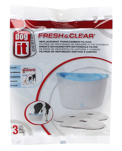 Dogit Fresh & Clear Foam/carbon Filters For 6l Fountain 3pack