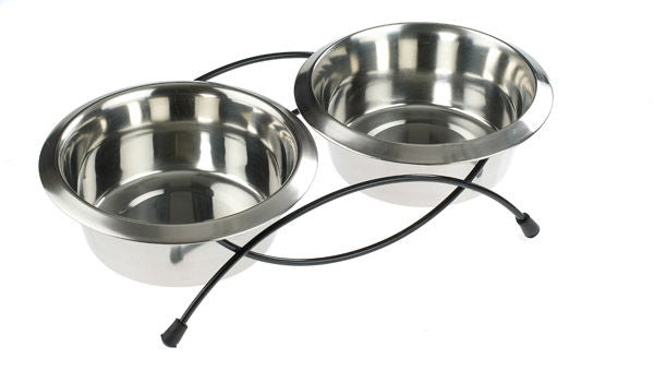Classic Anti Tip Twin Feeder & Dishes (2x 950ml)