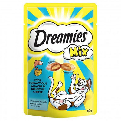 DREAMIES Mix Pride Cat Treat Biscuits with Salmon Flavour & Cheese 60g