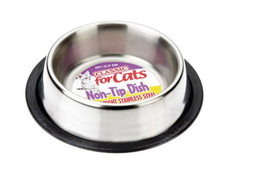 Classic S/Steel Non Tip Cat Dish 240ml (160mm Dia)