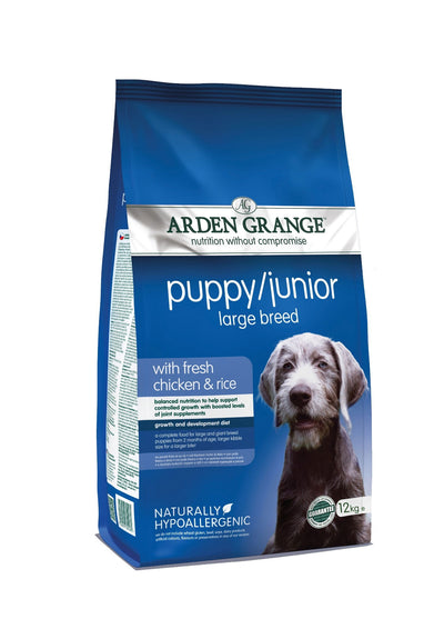 Arden Grange Pup/Jnr Lge Breed Fresh Chicken & Rice 12kg