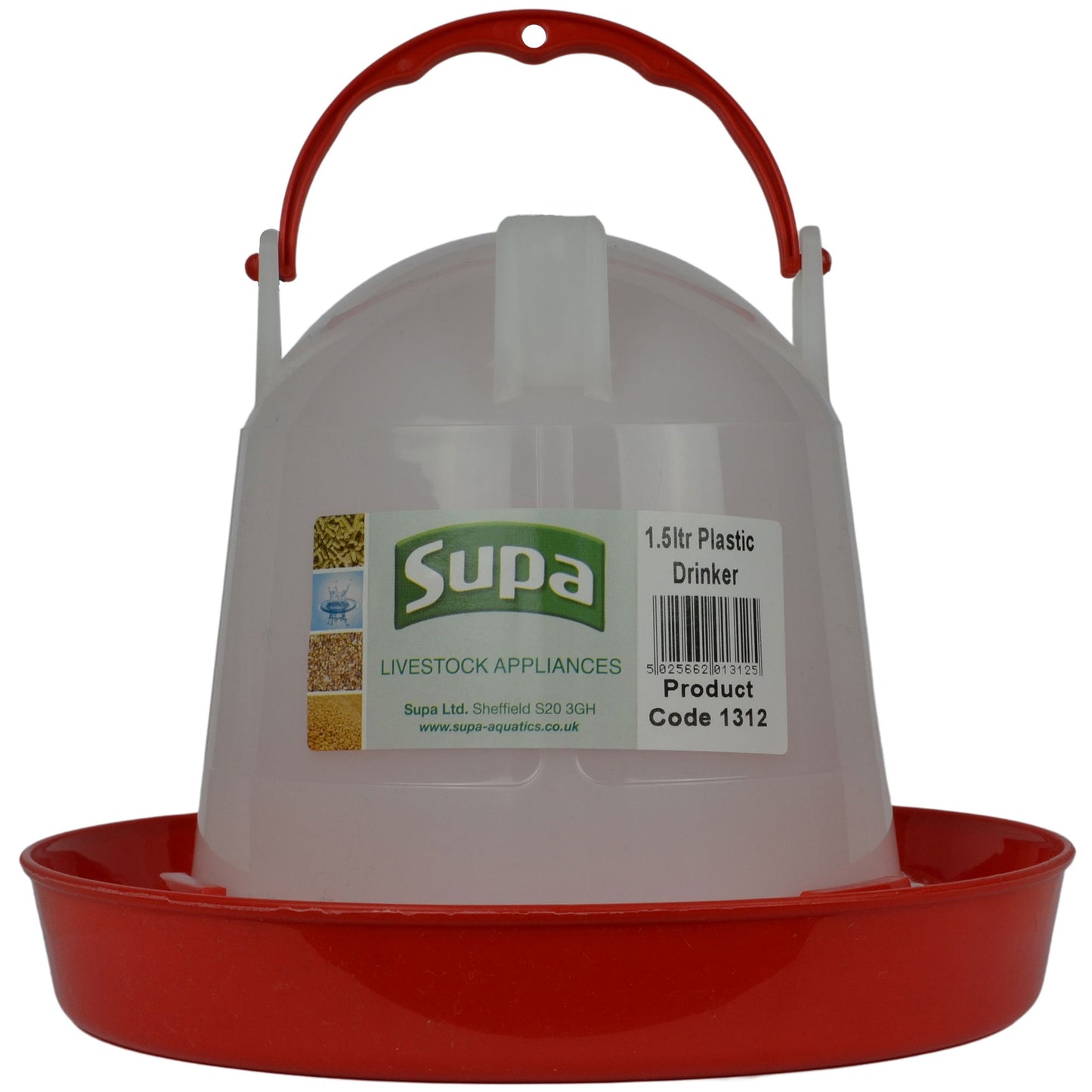 Supa Poultry Drinker Red & White 1.5ltr