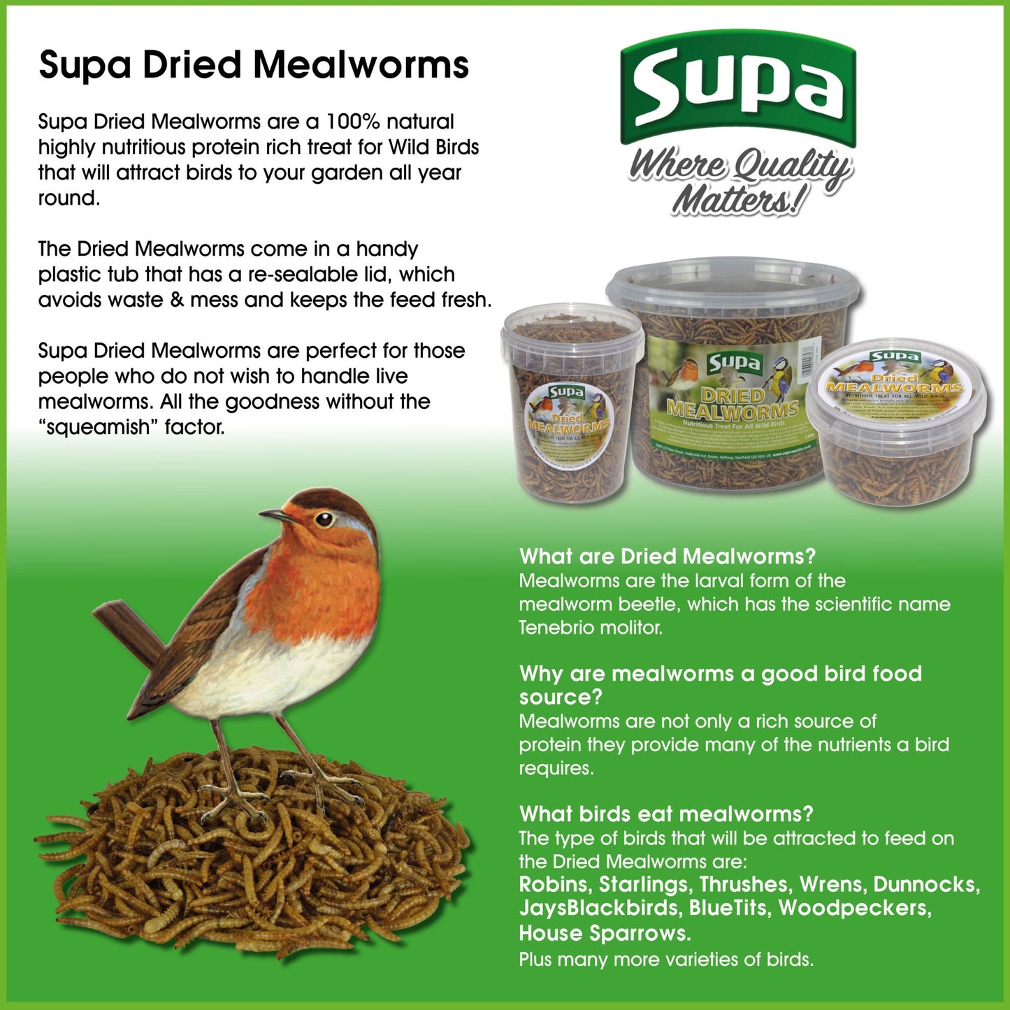 Supa Dried Mealworms 3ltr