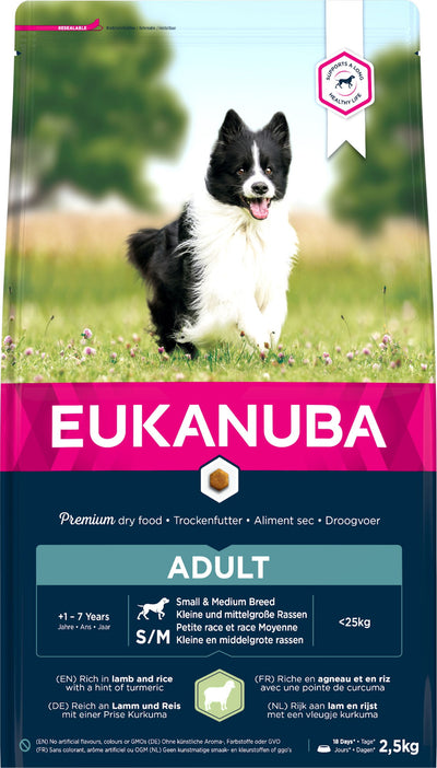 Eukanuba Dog Adult Small / Medium Breed Lamb & Rice 2.5kg