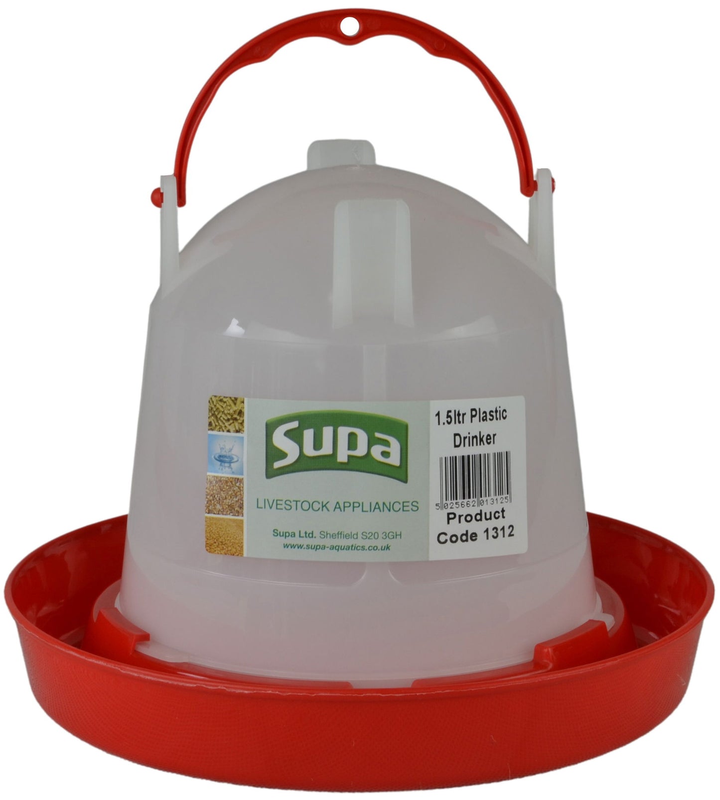 Supa Poultry Drinker Red & White 1.5ltr