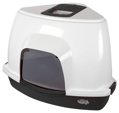 Petsentials Corner Litter Tray With Hood