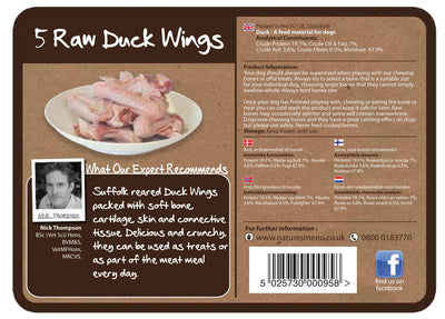 Natures Menu Dog Raw Frozen Chews Duck Wings 5pce