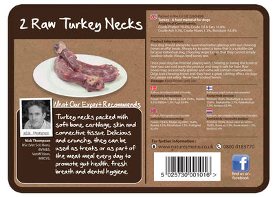 Natures Menu Dog Raw Frozen Chews Turkey Neck 2pce