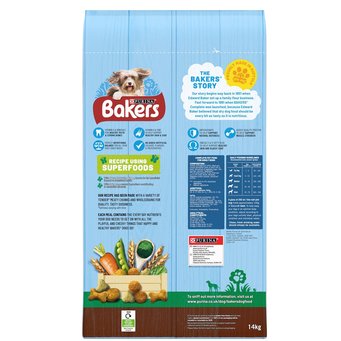 Bakers Complete Adult Beef & Veg 14kg