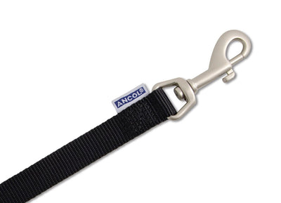Viva Nylon Padded Snap Lead Black 19mm X1m