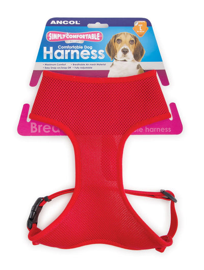 Viva Nylon Comfort Mesh Harness Red Small 34-45cm
