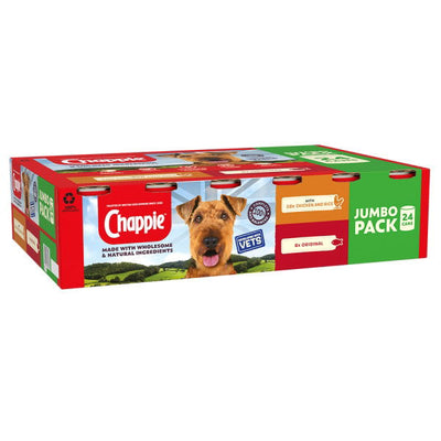 Chappie Adult Wet Dog Food Tins Favourites in Loaf 24 x 412g