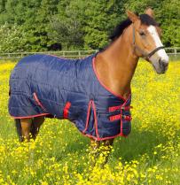 Horse Rug Moonlite Stable Standard Navy/red 2 Tone 7'