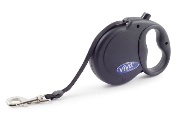 Viva Retractable Lead Tape Black Large 50kg-5m
