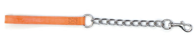 Heritage Chain Lead With Leather Handle Xheavy Tan 80cm