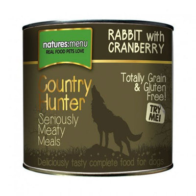Natures Menu Country Hunter Meals Dog Can Rabbit With Cranberry 600g