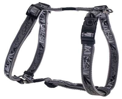 Rogz Armed Response Nylon Harness Silver Gecko 25mm