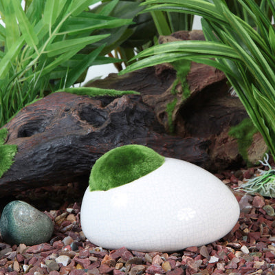 Fluval Ceramic Duck Stone With Moss White Lge