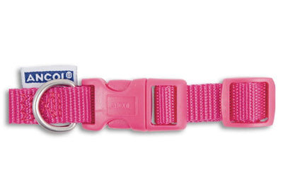Viva Nylon Quick Fit Adj Collar Pink 15mm X20-30cm Sz1-2