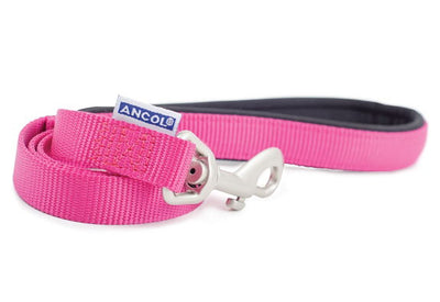 Viva Nylon Padded Snap Lead Pink 25mm X1.8m