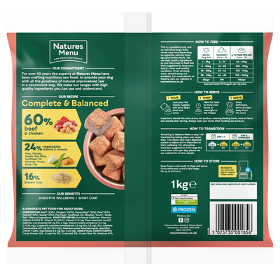 Natures Menu 60/40 Complete and Balanced Beef & Chicken 1kg