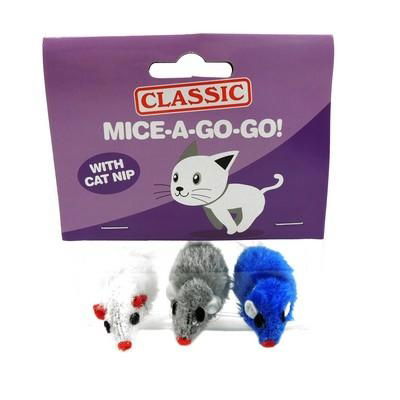Classic Furry Fluffy Mice 3pc 50mm