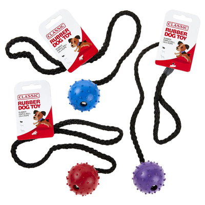 Classic Rubber Pimple Ball On A Rope 50mm