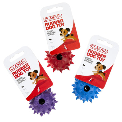 Classic Rubber Spike Ball With Bell 50mm
