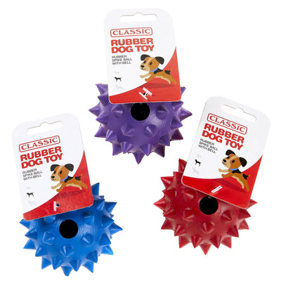 Classic Rubber Spike Ball With Bell 90mm